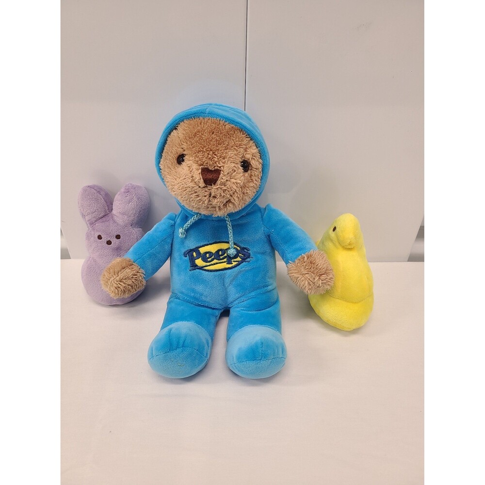 Peeps Plush Lot - Bear, Purple Bunny, and Yellow Chick